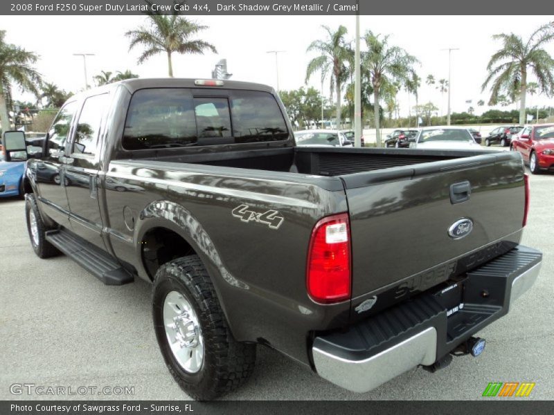 Dark Shadow Grey Metallic / Camel 2008 Ford F250 Super Duty Lariat Crew Cab 4x4