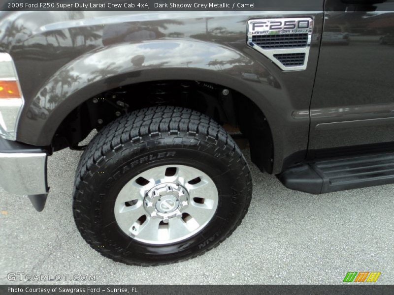 Dark Shadow Grey Metallic / Camel 2008 Ford F250 Super Duty Lariat Crew Cab 4x4