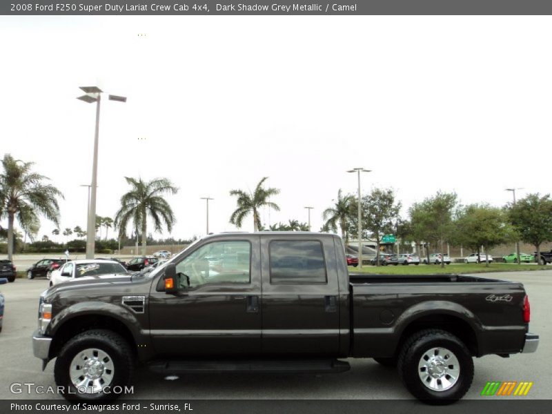 Dark Shadow Grey Metallic / Camel 2008 Ford F250 Super Duty Lariat Crew Cab 4x4