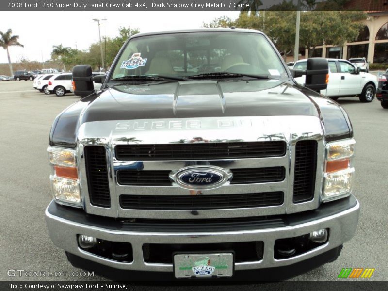 Dark Shadow Grey Metallic / Camel 2008 Ford F250 Super Duty Lariat Crew Cab 4x4