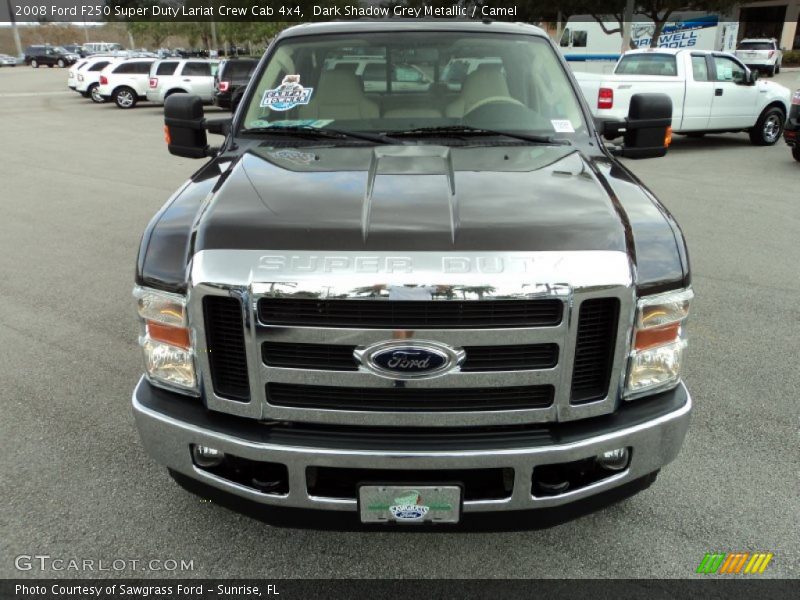 Dark Shadow Grey Metallic / Camel 2008 Ford F250 Super Duty Lariat Crew Cab 4x4