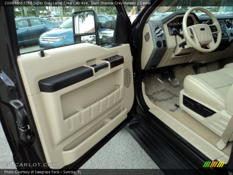 Dark Shadow Grey Metallic / Camel 2008 Ford F250 Super Duty Lariat Crew Cab 4x4
