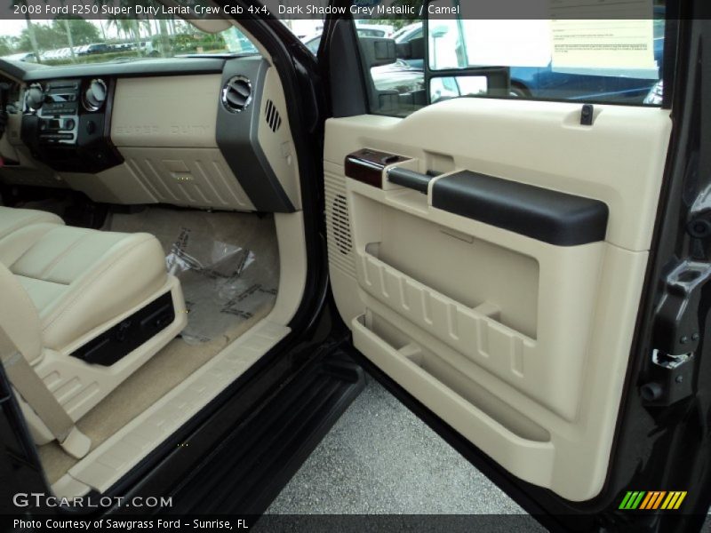 Dark Shadow Grey Metallic / Camel 2008 Ford F250 Super Duty Lariat Crew Cab 4x4