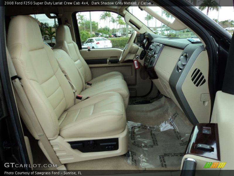Dark Shadow Grey Metallic / Camel 2008 Ford F250 Super Duty Lariat Crew Cab 4x4