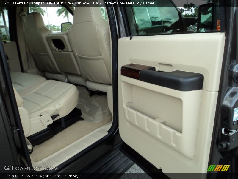 Dark Shadow Grey Metallic / Camel 2008 Ford F250 Super Duty Lariat Crew Cab 4x4