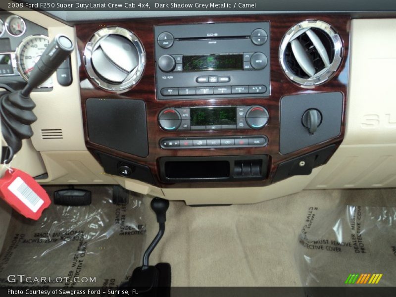 Dark Shadow Grey Metallic / Camel 2008 Ford F250 Super Duty Lariat Crew Cab 4x4