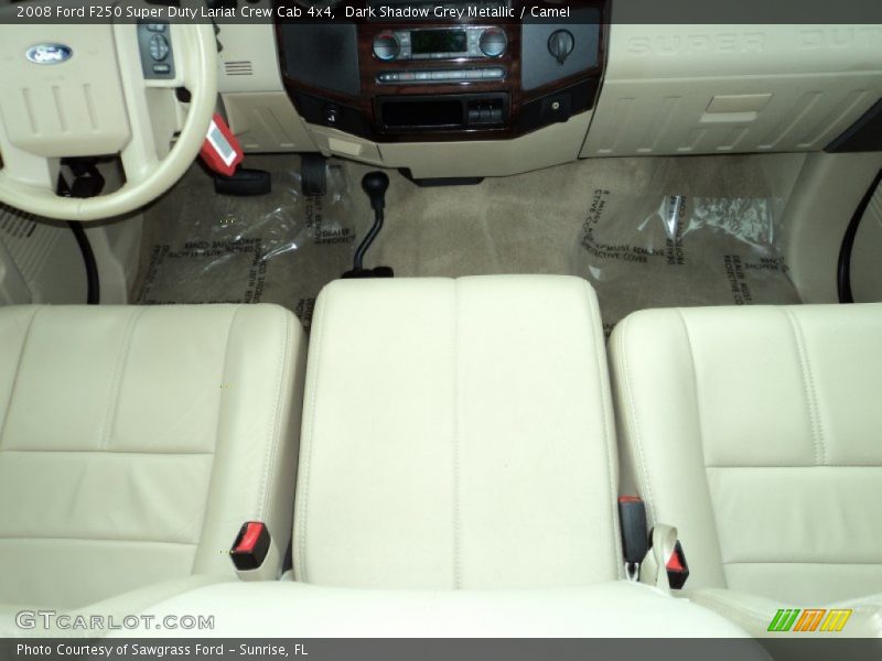 Dark Shadow Grey Metallic / Camel 2008 Ford F250 Super Duty Lariat Crew Cab 4x4