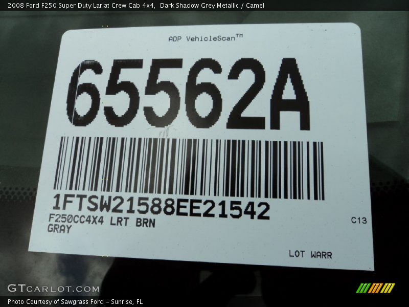 Dark Shadow Grey Metallic / Camel 2008 Ford F250 Super Duty Lariat Crew Cab 4x4