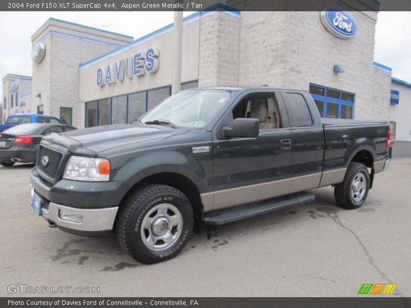 Aspen Green Metallic / Tan 2004 Ford F150 XLT SuperCab 4x4
