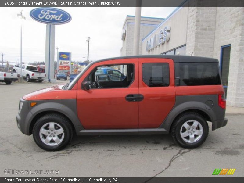 Sunset Orange Pearl / Black/Gray 2005 Honda Element EX AWD