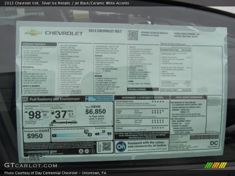 Silver Ice Metallic / Jet Black/Ceramic White Accents 2013 Chevrolet Volt