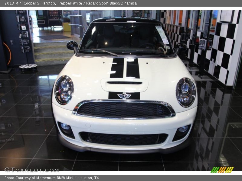 Pepper White / Recaro Sport Black/Dinamica 2013 Mini Cooper S Hardtop