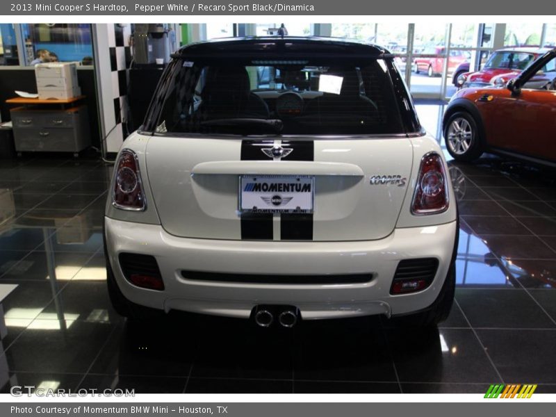 Pepper White / Recaro Sport Black/Dinamica 2013 Mini Cooper S Hardtop