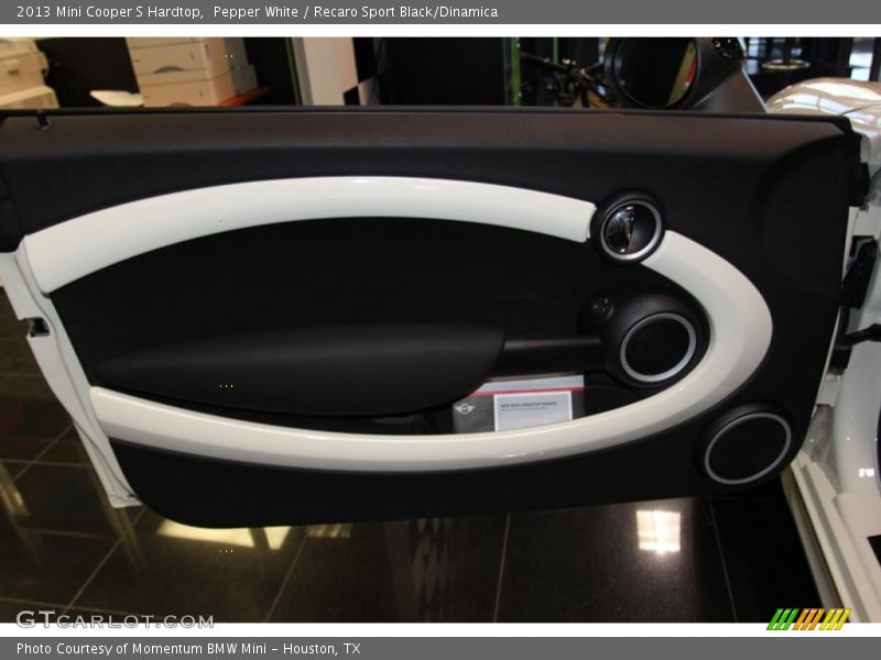Pepper White / Recaro Sport Black/Dinamica 2013 Mini Cooper S Hardtop
