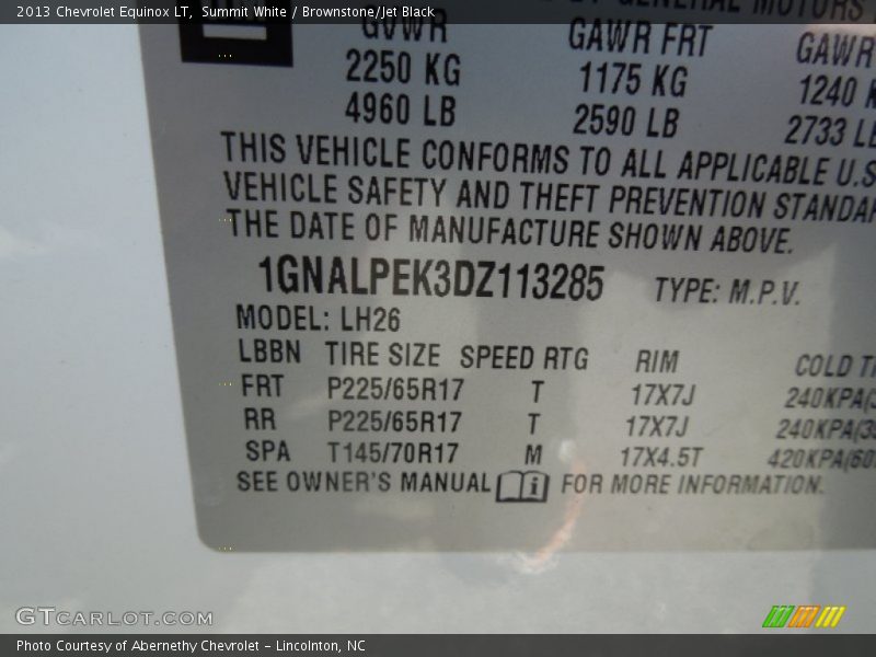 Summit White / Brownstone/Jet Black 2013 Chevrolet Equinox LT