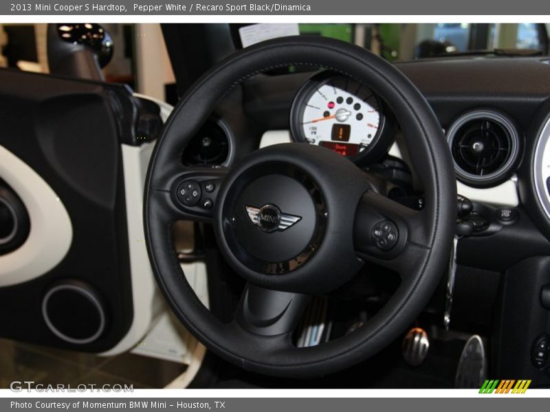 Pepper White / Recaro Sport Black/Dinamica 2013 Mini Cooper S Hardtop