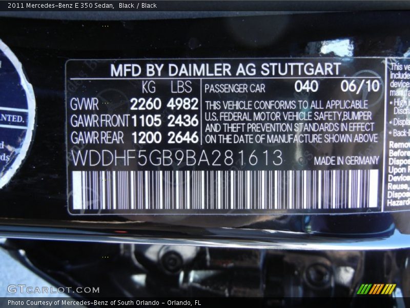 Black / Black 2011 Mercedes-Benz E 350 Sedan