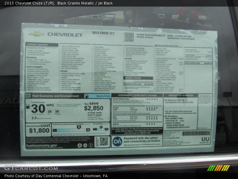 Black Granite Metallic / Jet Black 2013 Chevrolet Cruze LT/RS