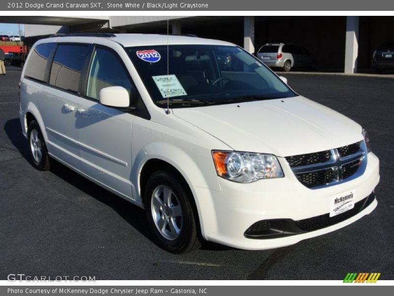 Stone White / Black/Light Graystone 2012 Dodge Grand Caravan SXT