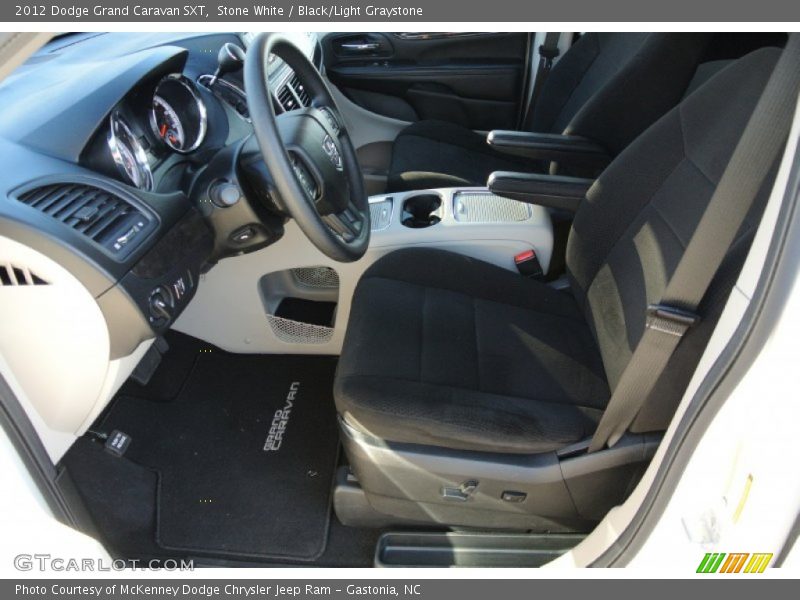 Stone White / Black/Light Graystone 2012 Dodge Grand Caravan SXT