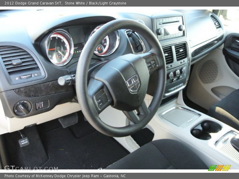 Stone White / Black/Light Graystone 2012 Dodge Grand Caravan SXT