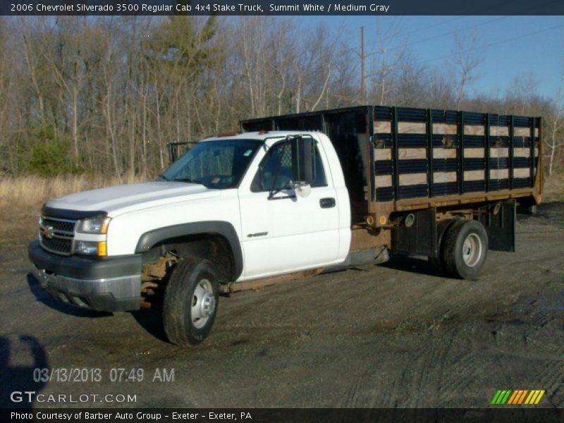 Summit White / Medium Gray 2006 Chevrolet Silverado 3500 Regular Cab 4x4 Stake Truck