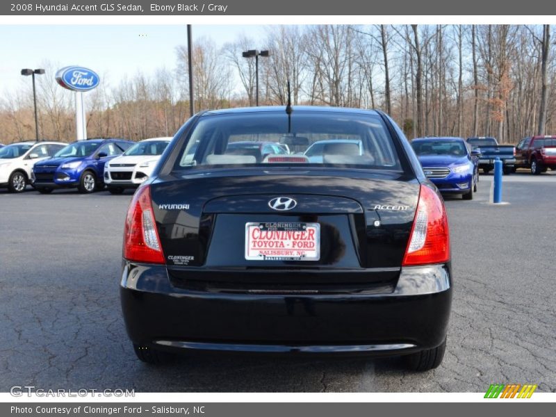Ebony Black / Gray 2008 Hyundai Accent GLS Sedan