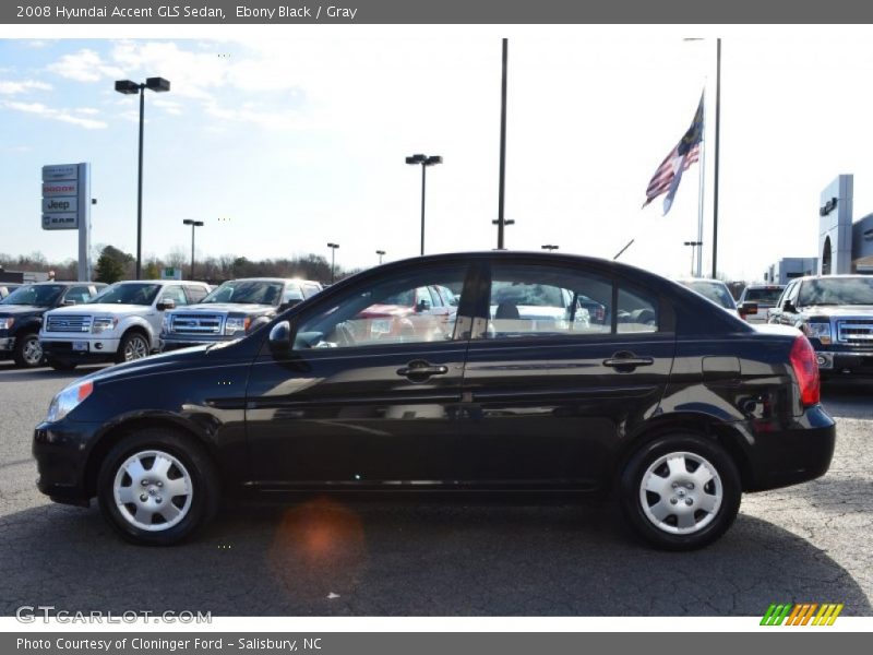 Ebony Black / Gray 2008 Hyundai Accent GLS Sedan