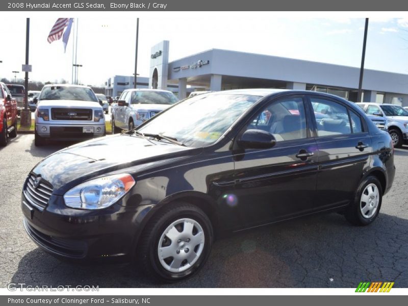 Ebony Black / Gray 2008 Hyundai Accent GLS Sedan