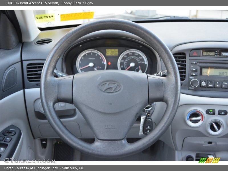 Ebony Black / Gray 2008 Hyundai Accent GLS Sedan