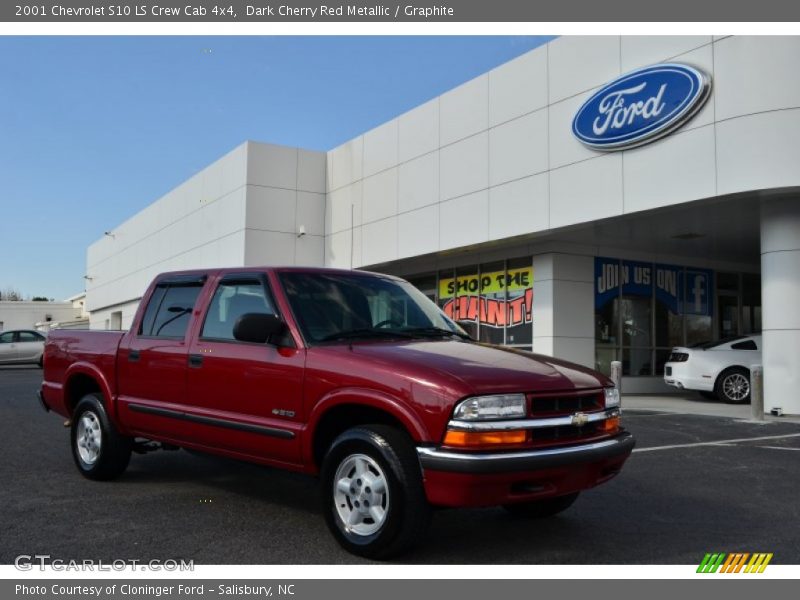 Dark Cherry Red Metallic / Graphite 2001 Chevrolet S10 LS Crew Cab 4x4