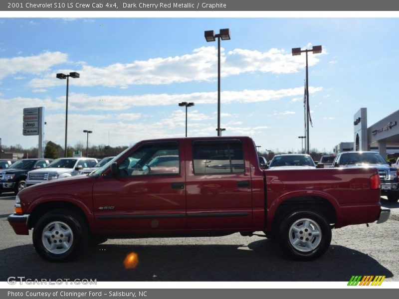 Dark Cherry Red Metallic / Graphite 2001 Chevrolet S10 LS Crew Cab 4x4