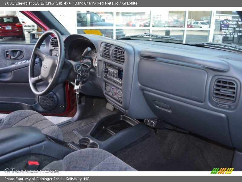 Dark Cherry Red Metallic / Graphite 2001 Chevrolet S10 LS Crew Cab 4x4