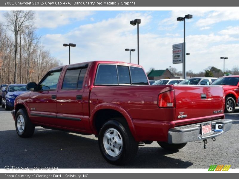 Dark Cherry Red Metallic / Graphite 2001 Chevrolet S10 LS Crew Cab 4x4
