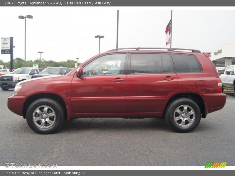 Salsa Red Pearl / Ash Gray 2007 Toyota Highlander V6 4WD