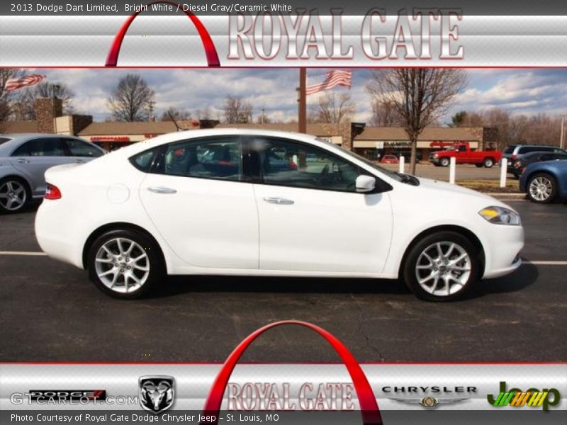Bright White / Diesel Gray/Ceramic White 2013 Dodge Dart Limited