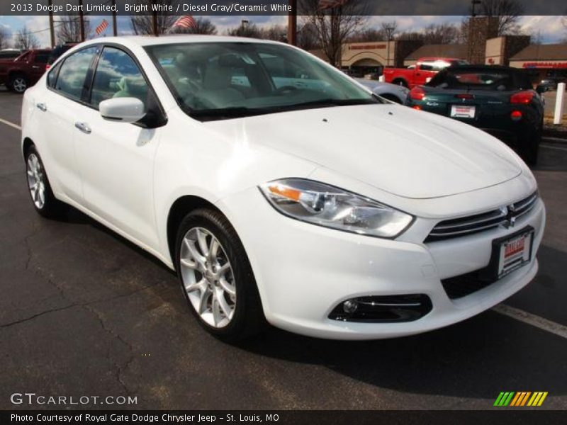 Bright White / Diesel Gray/Ceramic White 2013 Dodge Dart Limited