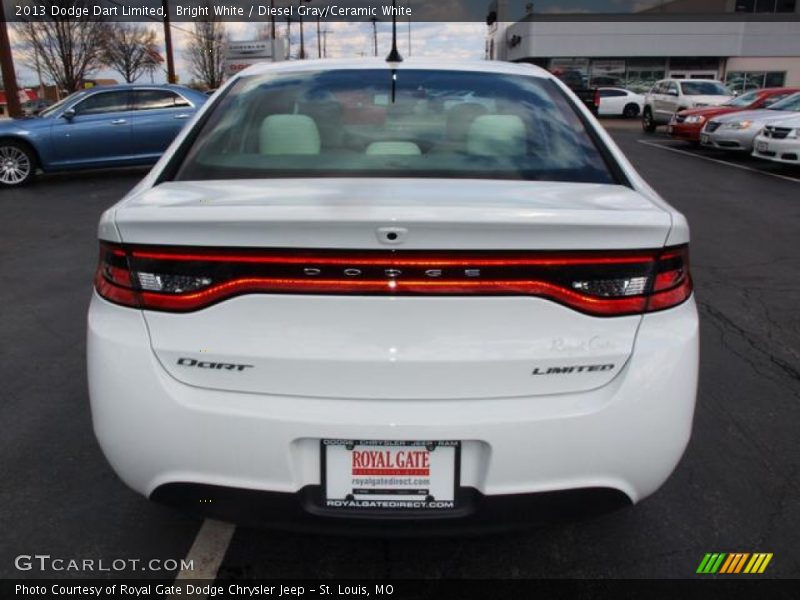 Bright White / Diesel Gray/Ceramic White 2013 Dodge Dart Limited