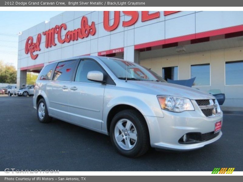 Bright Silver Metallic / Black/Light Graystone 2012 Dodge Grand Caravan Crew