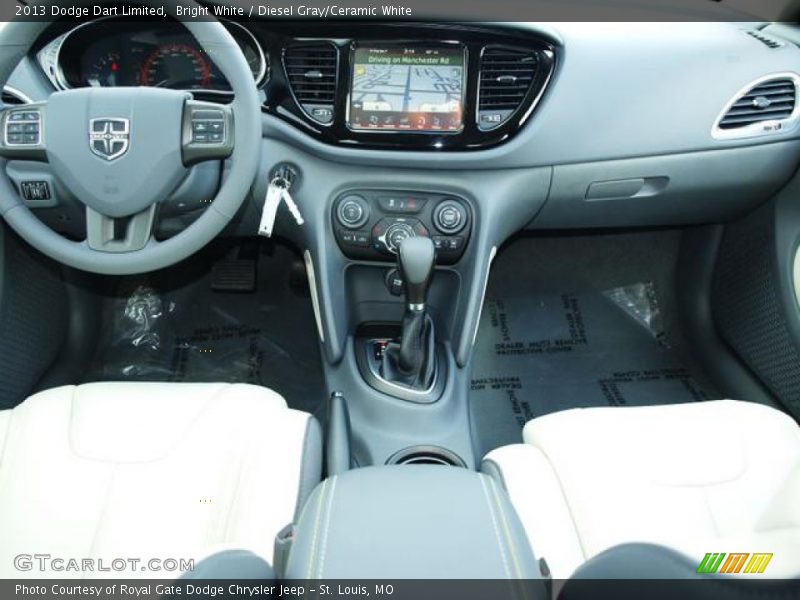 Bright White / Diesel Gray/Ceramic White 2013 Dodge Dart Limited