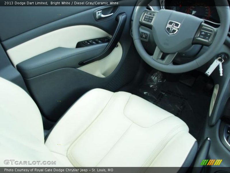 Bright White / Diesel Gray/Ceramic White 2013 Dodge Dart Limited