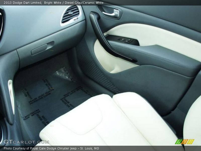 Bright White / Diesel Gray/Ceramic White 2013 Dodge Dart Limited