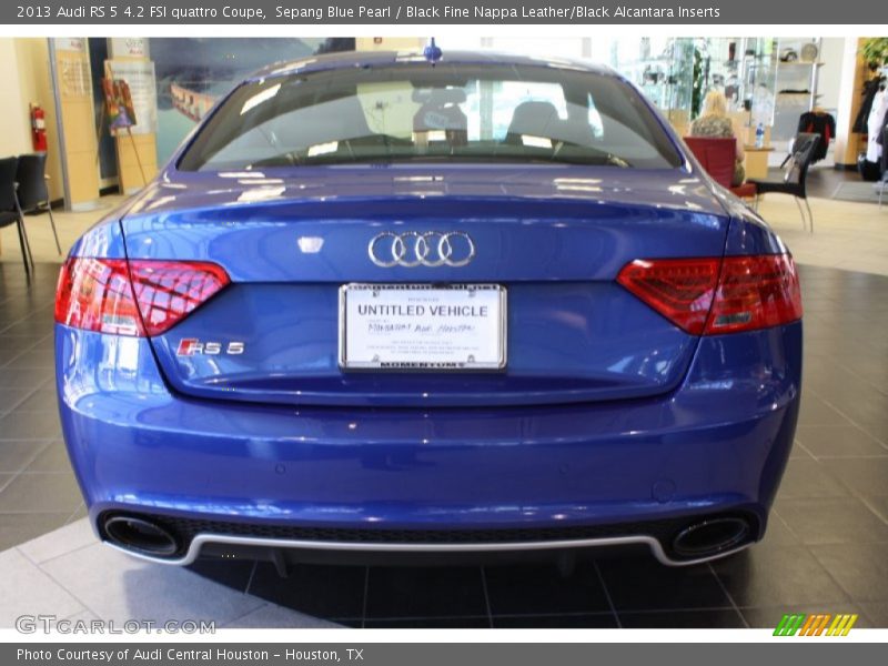 Sepang Blue Pearl / Black Fine Nappa Leather/Black Alcantara Inserts 2013 Audi RS 5 4.2 FSI quattro Coupe