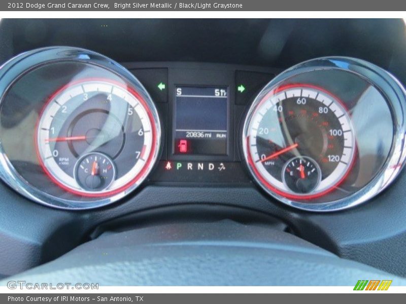 Bright Silver Metallic / Black/Light Graystone 2012 Dodge Grand Caravan Crew