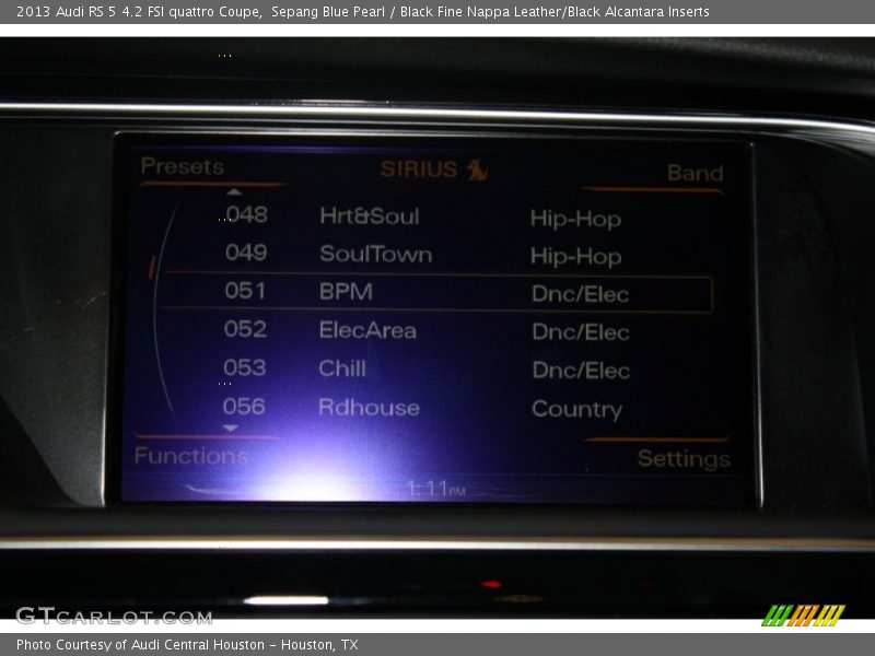 Sepang Blue Pearl / Black Fine Nappa Leather/Black Alcantara Inserts 2013 Audi RS 5 4.2 FSI quattro Coupe