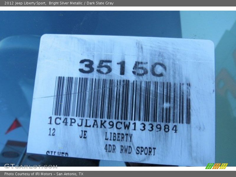Bright Silver Metallic / Dark Slate Gray 2012 Jeep Liberty Sport