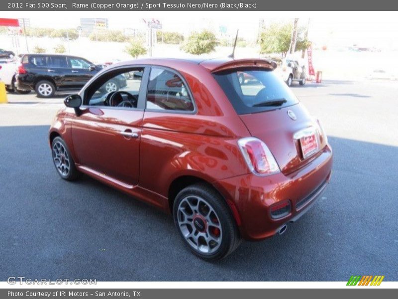 Rame (Copper Orange) / Sport Tessuto Nero/Nero (Black/Black) 2012 Fiat 500 Sport