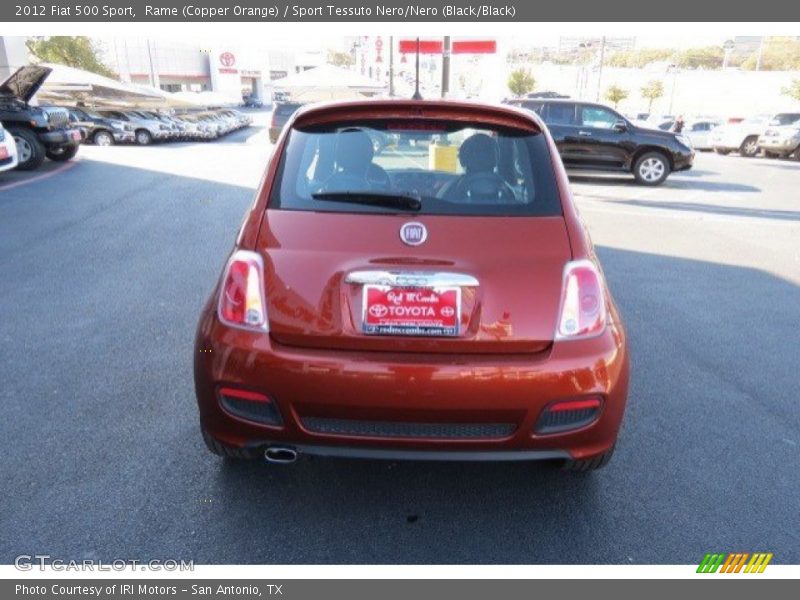 Rame (Copper Orange) / Sport Tessuto Nero/Nero (Black/Black) 2012 Fiat 500 Sport