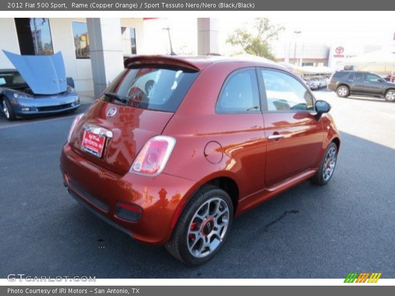 Rame (Copper Orange) / Sport Tessuto Nero/Nero (Black/Black) 2012 Fiat 500 Sport