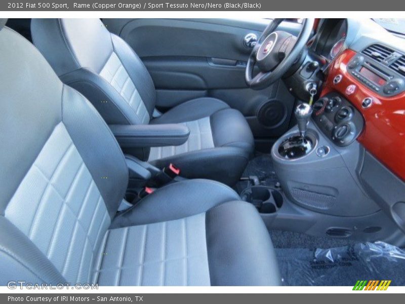 Rame (Copper Orange) / Sport Tessuto Nero/Nero (Black/Black) 2012 Fiat 500 Sport